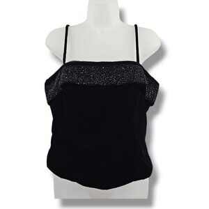 Crimson By Lawrence Kirtz Womens Black Velvet Embellished Bustier Top Size 12